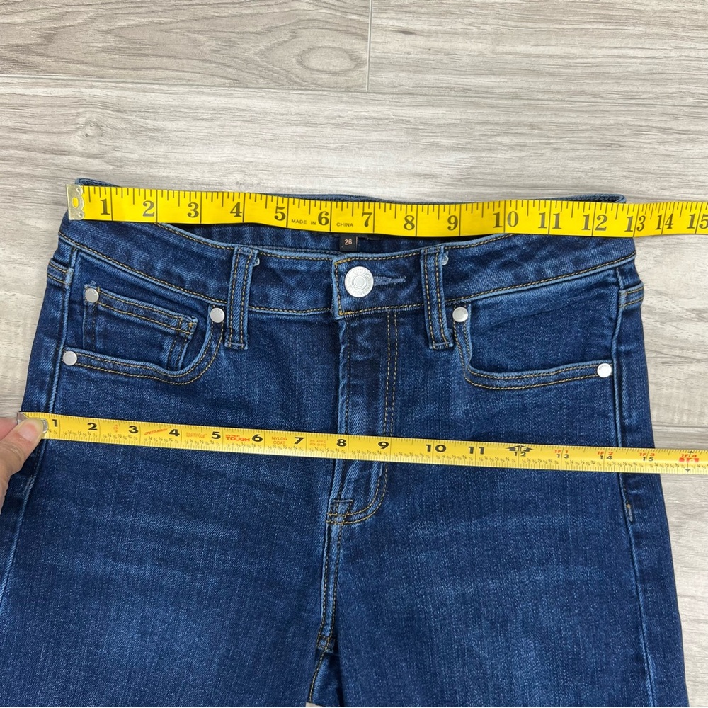 Quince Stretch High Rise Wide Leg 32” in Blue Dark Wash Size 26 - Picture 8 of 11